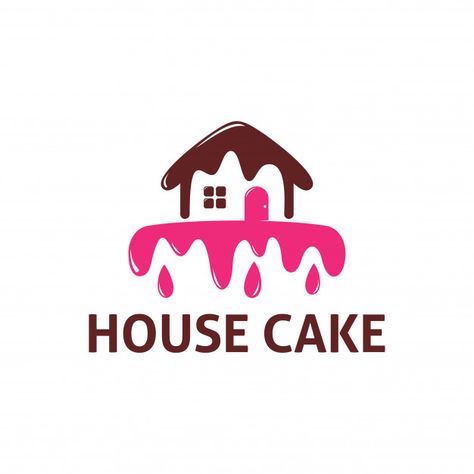 House cake logo template Premium Vector | Premium Vector #Freepik #vector #logo Bakery Cartoon, Logo Dessert, Dessert Logo, Cartoon Chef, Sweet Logo, Baking Logo Design, Cake Icon, Candy Logo, Baking Logo