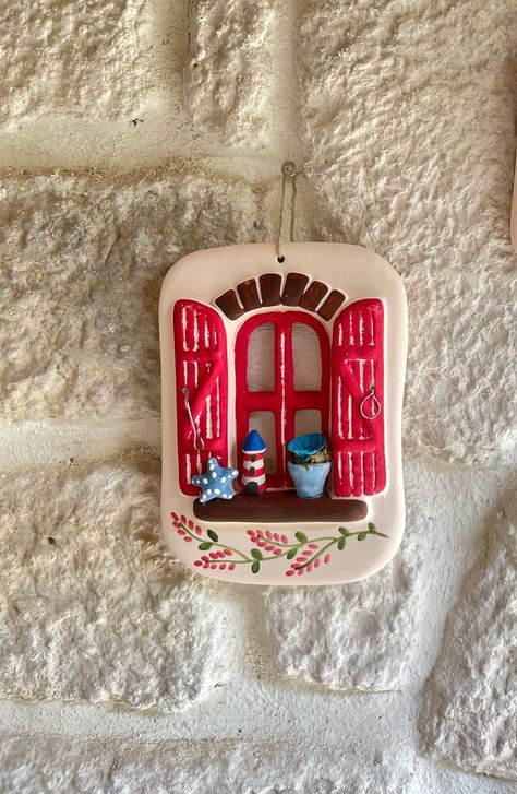 Framed Clay Art, Wall Decor With Clay, Clay Wall Decoration, Clay Door Hanging, Wall Hanging Pottery, Wall Hanging Ceramic Art, Clay Tiles Designs Ideas, Wall Hanging Clay Art, Pottery Houses Ideas