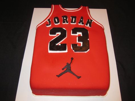 Michael Jordan Jersey Michael Jordan Cake, Michael Jordan Birthday, Jordan Cake, Basketball Birthday Cake, Jersey Cake, Jordan Baby Shower, Michael Jordan Jersey, Basketball Birthday Parties, Basketball Cake