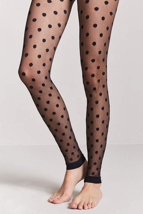 Forever 21 Footless Polka Dot Tights Polka Dot Tights, Knee Highs, Footless Tights, Stocking Tights, Fashion Tights, Women's Socks, Socks And Tights, Fashion Socks, Polka Dot Pattern