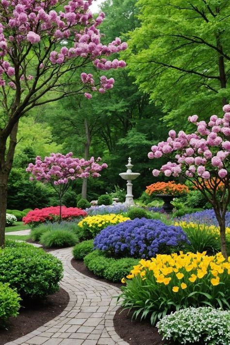 Spring Scenes, Landscape Architecture Park, Stunning Gardens, Large Backyard Landscaping, Outdoor Sitting, Garden Nails, Outdoor Sitting Area, Backyard Garden Landscape, Front Garden Design