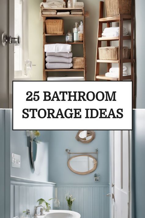 Discover clever bathroom storage solutions that are perfect for small spaces! From floating shelves to over-the-toilet organizers, these creative bathroom storage ideas will help maximize your space and keep your essentials organized. Say goodbye to cluttered countertops and messy cabinets with these innovative bathroom storage solutions. Whether you're looking to declutter a shared bathroom or simply want to make the most of your tiny powder room, these practical tips will transform your space Ideas For Storage In Small Bathroom, Bathroom Wall Cabinet Organization, Extra Space In Bathroom What To Do With, Small Bathroom Organizer Ideas, Small Bathroom Shelf Storage, Small Bathroom Shelves Ideas, Extra Storage In Bathroom, Bathroom Without Storage, Storage Solutions For Small Bathrooms