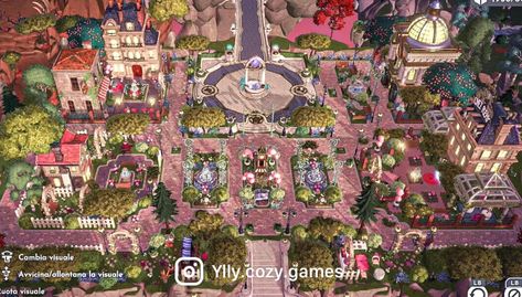 Plaza Ideas Disney Dreamlight Valley, Disney Dreamlight Valley Entrance, Dreamvalley Disney Plaza, Disney Dreamlight Valley Decor Ideas, Disney Dreamlight Plaza Layout, Plaza Ideas Dreamlight Valley, Ddv Plaza Layout, Tiana Dreamlight Valley, Dreamlight Valley Neighborhood Ideas