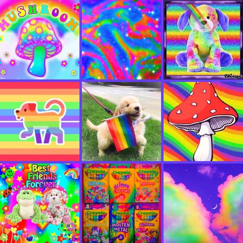 Moodboard F2u, Pokemon Moodboard, Kidcore Moodboard, Pride Moodboard, F2u Moodboards, Adopt Idea, Picture Boards, Palette Art, Nyan Cat