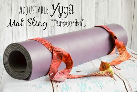 Adjustable Yoga Mat Sling Tutorial Yoga Mat Carrier Diy, Diy Mat, Yoga Mat Sling, Diy Yoga, How To Make Something, Yoga Sling, Yoga Mat Carrier, Yoga Mat Strap, Crazy Person