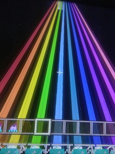 Colorful beacons in my world My World, Minecraft, Harry Potter