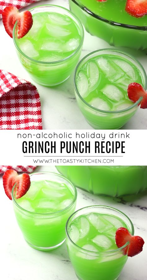 Punch Christmas, Grinch Punch, Punch Recipe, Grinch, Strawberries, Christmas Party, Green, Christmas