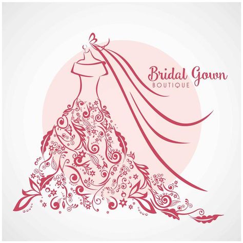 Dress boutique bridal floral logo templa... | Premium Vector #Freepik #vector #background #logo #wedding #business Bridal Logo, Dress Logo, Elegant Logo Design, Logo Design Collection, Happy Birthday Template, Shop Logo Design, Floral Logo, Birthday Template, Wedding Business