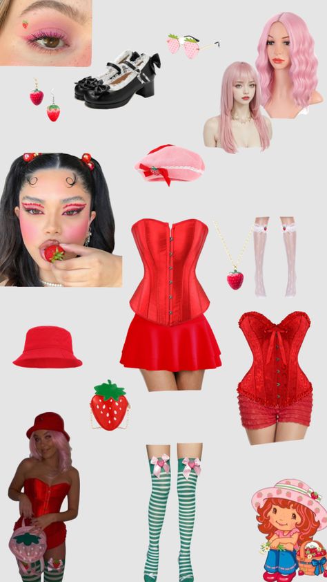 Aesthetic Outfits Autumn, Strawberry Shortcake Halloween, Strawberry Shortcake Halloween Costume, Halloween Rave Outfits, Strawberry Shortcake Costume, Halloween Rave, Classy Halloween Costumes, Hot Halloween Outfits, Halloween Coustumes