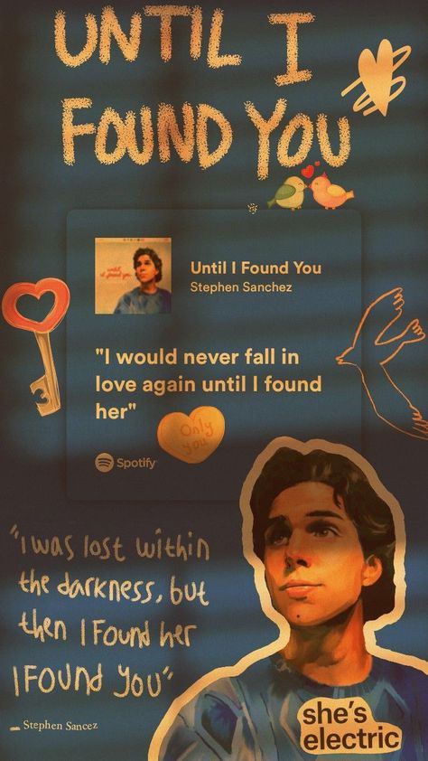 Until I Found You Stephen Sanchez Aesthetic, Until I Found You Spotify Aesthetic, Music Poster Ideas, Meaningful Lyrics, Instagram Creative Ideas, Music Collage, Song Suggestions, Music Poster Design, Pola Kartu