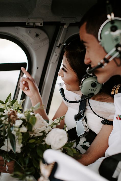 Pilot Copilot Wedding, Aviation Couple Photoshoot, Rich Hobbies, Airplane Elopement, Helicopter Photoshoot, Aviation Photoshoot, Aviation Wedding Theme, Helicopter Wedding, Pilot Wedding