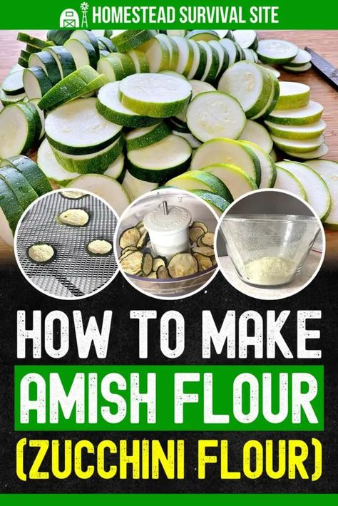 How To Use Dehydrated Zucchini, Zucchini Dehydrator Recipes, Diy Zucchini Flour, How To Make Zucchini Flour, Amish Zucchini Flour, Freeze Dry Zucchini, Vegetable Flour Recipes, Amish Flour Recipes, Squash Flour Recipes