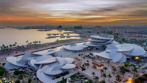 National Museum of Qatar in Doha, Qatar National Museum Of Qatar, Arabian Peninsula, Jean Nouvel, Doha Qatar, Takashi Murakami, New Museum, Peaceful Places, Explore Travel, Destin Beach