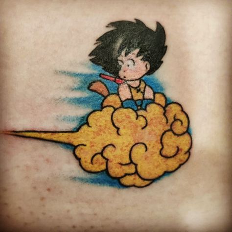 Goku Nimbus Tattoo, Goku Riding Nimbus, Nimbus Cloud Tattoo, Nimbus Tattoo, Ball Tattoo, Nimbus Cloud, Dragon Ball Tattoo, Forarm Tattoos, Cloud Tattoo