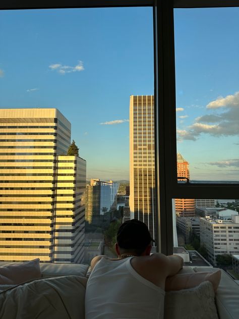 A man in love, watching the #sunset from him and his boyfriends’ new high rise apartment in #Portland Oregon Portland Oregon Apartments, A Man In Love, High Rise Apartment, High Rise Apartments, Watching The Sunset, Sunset City, Moving In Together, City Living, Man In Love