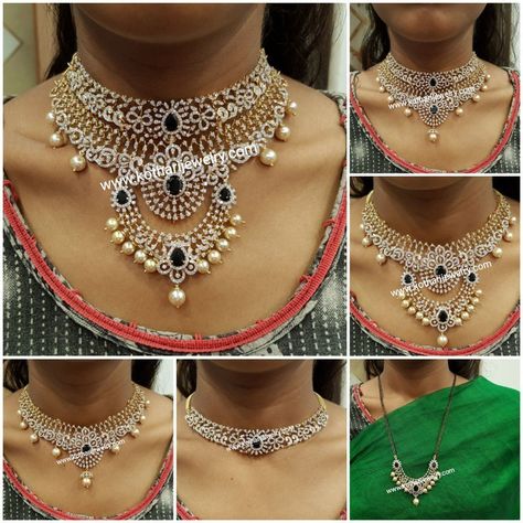 Multy Use Diamond Choker with Detachable Pendent 2 In 1 Diamond Necklace Indian, 2 In 1 Necklace Jewelry Indian, Diamond Choker Indian, Detachable Jewellery, Fancy Choker, Diamond Choker Set, Diamond Chokers, Choker With Pendant, Uncut Diamond Necklace