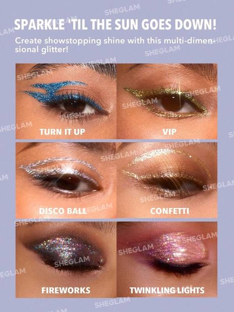 SHEGLAM Insta-Party Glitter Liner-Turn It Up  Liquid Eyeshadow Gel Blue High Shine Long Lasting Highly Pigmented Long Wear Liquid Liner | SHEIN USA Glitter Liquid Eyeliner, Hot Halloween, Glitter Liner, Blue Eyeliner, Glitter Eyeliner, Twinkling Lights, Liquid Liner, Liquid Eyeshadow, Glitter Eyes