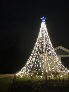 Flag Pole Mega Tree: 7 Steps (with Pictures) Flagpole Christmas Tree, Outdoor Christmas Tree, Black Christmas Trees, Christmas Decorations Diy Outdoor, Christmas Yard, Halloween Displays, Outdoor Christmas Lights, Unique Diy Gifts, Christmas Tree With Gifts