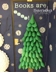 Christmas Tree from rolled paper 3d Tree Door Decoration, Paper Tree Door Decoration, Oh Christmas Tree Door Decoration, Xmas Tree Door Decoration, Office Christmas Tree Decorating Contest, 3d Christmas Tree Door Decoration, Christmas Tree Door Decorations School, Christmas Tree Door Ideas, Bulletin Board Christmas Tree