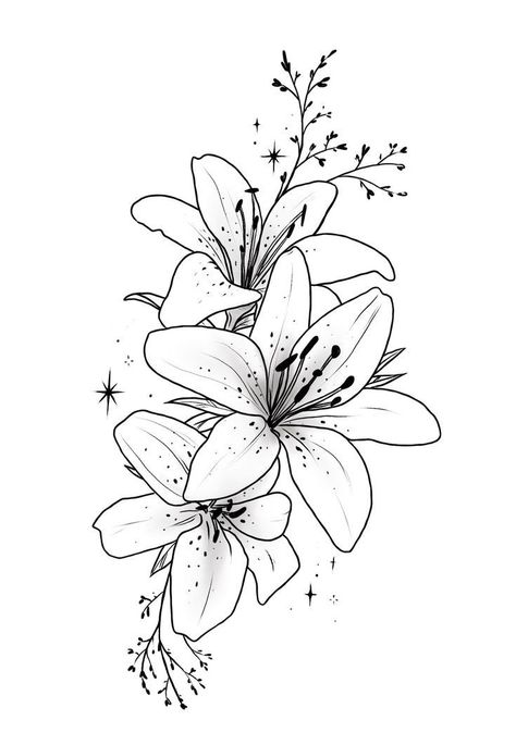 Lily Tattoo Design Arm, Tiger Lily Sleeve Tattoo, Water Lily Tattoo Design Half Sleeves, Floral Tattoo Design Stencil, Add On Tattoo Ideas Half Sleeves, White Lilies Tattoo, Tattoo Flowers Ideas, Lillys Flowers Tattoo, Sunflower Lily Tattoo