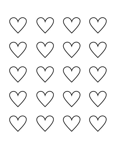 Small Heart Template Free Printable, Heart Templates Free Printables, Printable Heart Template, Royal Icing Templates, Owl Templates, Felt Templates, St. Patrick’s Day, Royal Icing Transfers, Butterfly Mobile