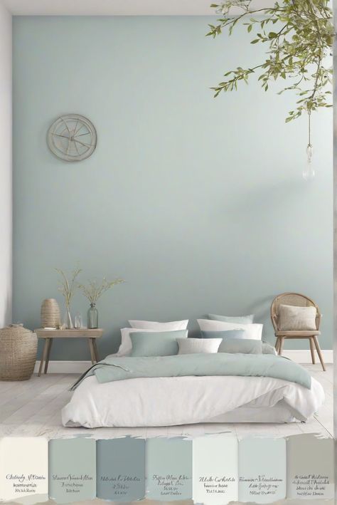 sherwin williams coordinating colors, misty serene, tranquil mists, interior design services Soothing Bedroom Colors, Wall Color Schemes, Forest Foliage, Room Color Combination, Wall Color Combination, House Upgrades, Warm Browns, Bedroom Color Combination, Renovation Kitchen