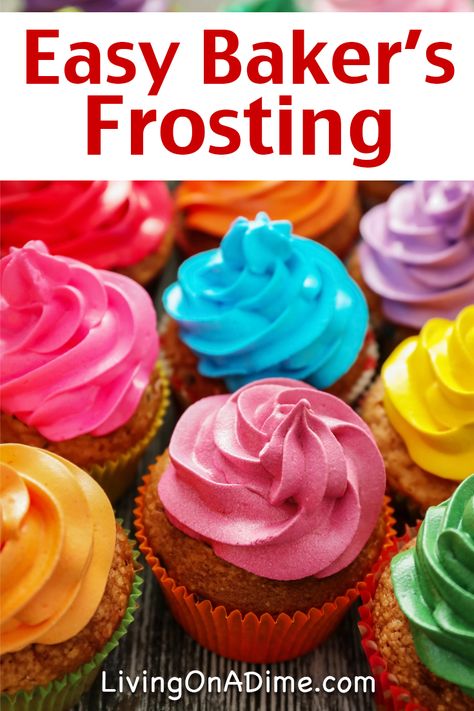 This easy baker's frosting recipe is a simple and delicious recipe that makes frosting like you would find in a bakery cake. You can use this frosting for any kind of cake. It is smooth and sweet and easy to color whatever color you like! How To Make Frosting For Cakes, Easy Icing, Easy Buttercream Frosting, Cottage Food, Piping Frosting, Easy Frosting, Frosting Recipes Easy, Cake Frosting Recipe, How To Make Frosting