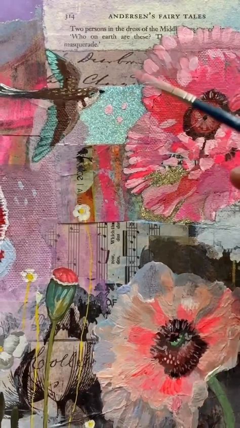 Cathy Nichols (@cathynicholsart) • Photos et vidéos Instagram Collage And Acrylic Painting, Cathy Nichols Art, Cathy Nichols, Abstract Sketchbook, Multimedia Painting, Colors Of The World, Botanical Book, Multimedia Art, Floor Painting