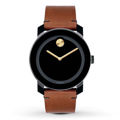 Brown Band Watch, Movado Mens Watches, Movado Bold, Movado Watch, Silver Pocket Watch, Brown Watches, Cheap Watches, Analog Watch, Brown Leather Strap