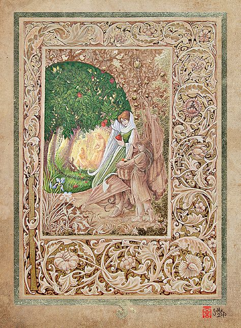 Illuminated Manuscript Borders, Motif Baroque, Illustrated Manuscript, Medieval Books, Illumination Art, Plate Number, Book Of Hours, Fairytale Illustration, Miss Her