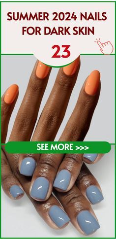 🍂💅 Trendy Fall Nail Colors for Cozy Vibes! Summer Nails 2024 Black Women, Bright Nail Colors For Dark Skin, Brown Nail Polish On Dark Skin, Summer Nail Colors For Dark Skin, Gel Nails Bright Colors, Nail Polish Colors For Dark Skin, Nail Colors For Summer 2024, Best Nail Color For Dark Skin, Summer Nails For Dark Skin