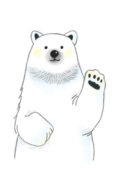 How To Draw A Polar Bear Easy, Polar Bear Doodle, Polar Bear Paint, Bear Character Design, Polar Bear Drawing, Polar Bear Cartoon, Polar Bear Illustration, Urs Polar, Bear Sketch