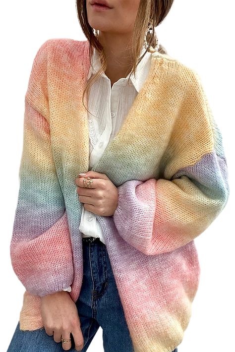 Shoulder Cardigan, Tie Dye Cardigan, Drop Shoulder Cardigan, Slouchy Style, Trendy Winter, Winter Cardigan, Lingerie Romper, Knitted Cardigan, Belleza Natural