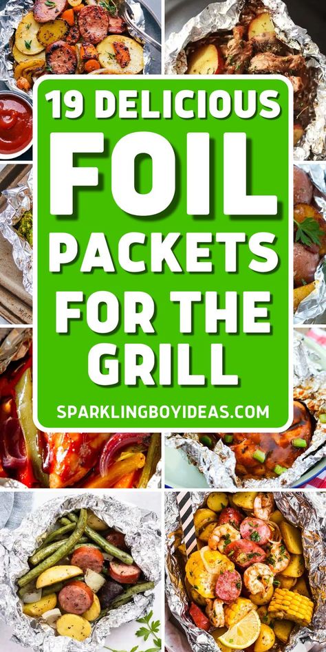 Foil packets for the grill are perfect for outdoor cooking! With these easy summer dinner recipes, you can create delicious summer meals in minutes. Try these foil packet recipes for your next backyard party or foil packets for camping. From savory chicken foil packets to flavorful vegetable foil packets, these foil packet meals will be a hit with everyone. Get ready to impress your guests with these simple, yet delicious, foil packet dinners. Tin Foil Veggies On Grill, Chicken Packets On Grill, Foil Veggie Packets For The Grill, Foil Pouch Meals, Easy Summer Dinner Recipes Grill, Summer Foil Packet Dinners, Easy Camping Dinner Ideas Blackstone, Surf And Turf Foil Packet, One Pan Grill Meals