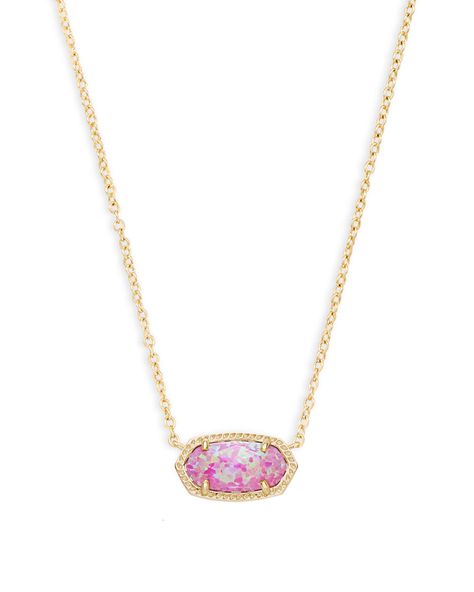 Shop gold pendant necklaces at Kendra Scott. With a Fuchsia Kyocera Opal stone linked by slim gold chain - the Elisa gold pendant necklace is a must have item. Cute Kendra Scott Necklace, Preppy Kendra Scott Necklace, Pink Opal Necklace, Pink Kendra Scott Necklace, Necklaces Kendra Scott, Preppy Items, Elisa Gold Pendant Necklace, Elisa Pendant Necklace, Kendra Scott Necklace Elisa