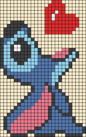 Easy Pixel Art Stitch, Pixel Art Pattern Stitch, Pixel Drawing Cute, Pixel Art Graphing Paper, Graph Paper Ideas, Modele Pixel Art Disney, Pixel Art Disney Stitch, Pixel Art On Paper, Pixel Art Pattern Easy Small