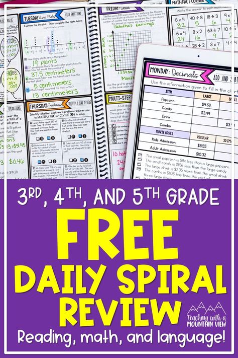 3rd Grade Math Spiral Review, Math Writing Activities, 3rd Grade Reading Standards, 4th Grade Morning Work Free, Science Of Reading 4th Grade, Third Grade Curriculum, 4th Grade Curriculum, Homemade Cereal, Math Spiral Review