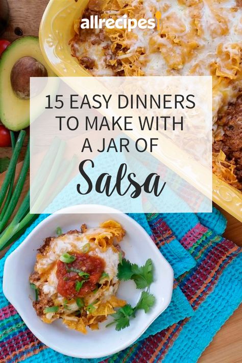 Salsa Meal Ideas, Dinner Ideas With Salsa, Recipe With Salsa In It, Dinners With Salsa, Dinner Recipes Using Salsa, Meals With Salsa Dinners, Recipes To Use Up Salsa, Things To Do With Salsa, Uses For Salsa