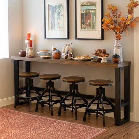 Bar Table Behind Couch, Sofa Bar Table, Table Behind Couch, Sofa Bar, Couch Table, Multi Step, Table Black, Pub Table, House Remodel