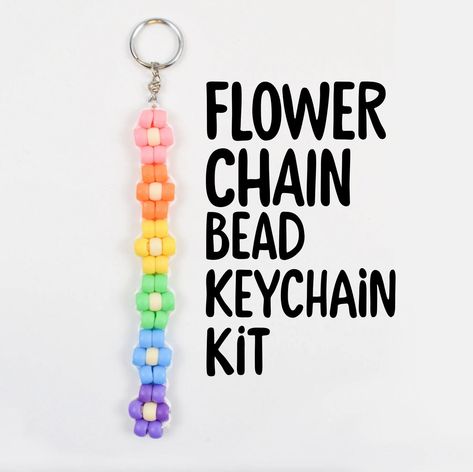 Pony Bead Letter Patterns, Cute Pony Bead Patterns, Bead Keychain Animals, Pony Bead Flower Pattern, Pony Bead Crafts Keychains Patterns, Pony Bead Charms, Bead Buddies Patterns, Flower Pony Bead Patterns, Easy Bead Animals