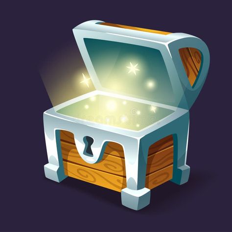 Treasure Chest. Opened antique treasure chest. Vector illustration vector illustration Treasure Box Illustration, Treasure Chest Illustration, Chest Opening, Treasure Boxes, Art Poses, Treasure Chest, Illustration Vector, Letter Logo, Facebook Cover