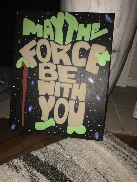 Star Wars canvas Star Wars Painting Easy, Cover Painting, Star Wars Painting, May The 4th, Sketchbook Art, Aesthetic Painting, Diy Canvas Art Painting, Paint Ideas, Craft Time