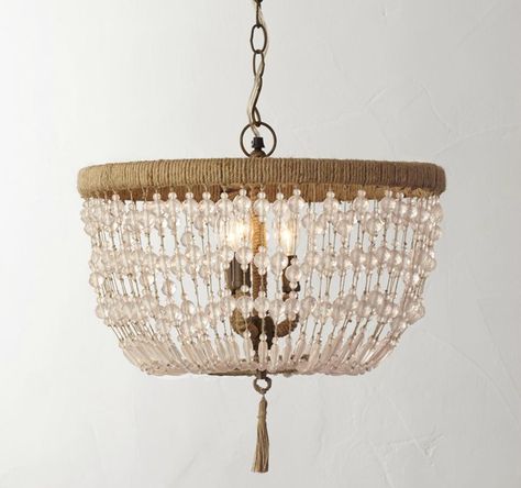 Pin for Later: How to Nail the Look of Your Favorite Celebrity Nursery  Amelie Large Pendant ($439) Hanging Lights Living Room, Crystal Chandelier Bedroom, Living Room Art Deco, Foyer Lighting Fixtures, Rope Lamp, Shell Chandelier, Suspension Vintage, Nordic Lights, Hanging Chandelier