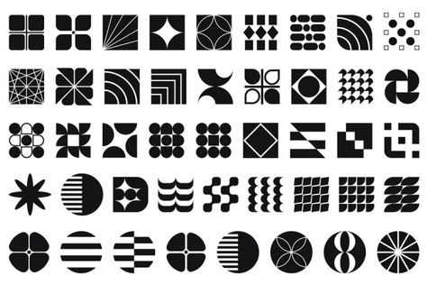 Brutalist geometric shape mega set | Vectorelements Circle Motifs Design, Square Shape Objects, Brutalist Illustration, Square Design Graphic, Jupiter Logo, Brutalist Pattern, Logo Library, Brutalist Graphic Design, Bauhaus Illustration