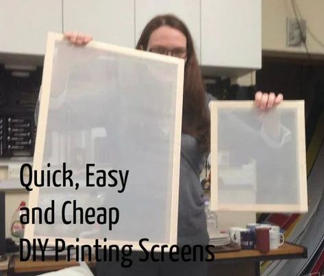 Quick, Cheap and Easy Screen Printing Frames | Screen printing frame, Silk screen printing diy, Screen printing designs Easy Screen Printing, Silk Screen Printing Diy, Scrapbook Tools, Cricut Wood, Screen Printing Frame, Crafts Clothes, Diy Screen, Inkscape Tutorials, Diy Screen Printing