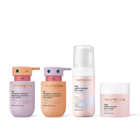 PRICES MAY VARY. KIDS SKIN CARE & HAIR CARE ROUTINE: Help kids build healthy self care habits with our Kids Detangling Shampoo & Conditioner Duo and our Kids Multi-Vitamin Face Cream & Face Wash Duo! FIGHT FRIZZ & STRENGTHEN HAIR: Rich in plant peptides and argan oil, our shampoo for kids and kids leave in conditioner and detangler lock in moisture, protect, and add slip for easy detangling. NOURISH WITH VITAMINS & MINERALS: Use kids face wash and follow with kids face moisturizer cream to hydra Everdeen Skincare, Ever Eden Kids Skincare, Everdeen Skincare Kids, Kids Skin Care Products, Kids Skin Care Routine, Skin Care Routine For Kids, Kid Skincare, Skin Care For Kids, Skincare For Kids