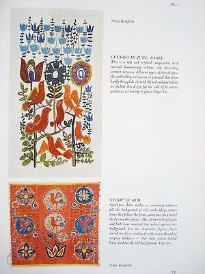 SWEDISH EMBROIDERY, EIVOR FISHER, ANCHOR EMBROIDERY BOOK #2 1953, 1950's DESIGNS | #1410882763 Swedish Textile Design, Swedish Embroidery Designs, 1950s Embroidery, Swedish Dress, Collage Flowers, Paisley Scotland, Fabric Dyeing Techniques, Scandinavian Textiles, Swedish Embroidery