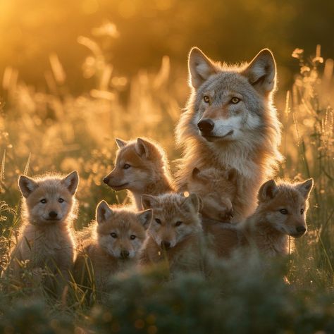 Free Wolf Family Portrait Image | Download at StockCake Wolf Family, Family Nature, Wolf Pup, Cartoon Artwork, Woodland Scene, Golden Sun, Sunset Nature, Portrait Images, A Wolf