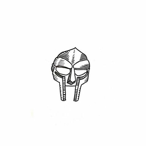 Mf Doom Tatoos, Mf Doom Mask Drawing Simple, Mf Doom Drawing Sketch, Quasimoto Tattoos, Mf Doom Drawing Easy, Mf Doom Art Drawing, Mf Doom Tattoo Ideas, Mf Doom Doodle, Mf Doom Tattoo Design