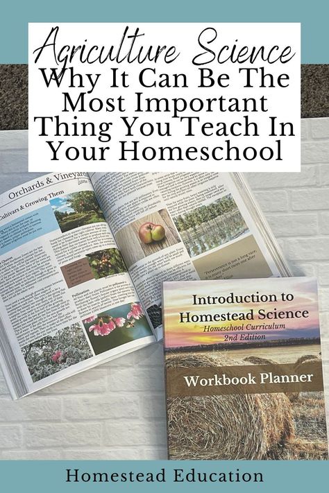 Homestead Homeschool Curriculum, Agriculture Science, Homeschool Electives, Homeschool Science Curriculum, Unit Studies Homeschool, Homeschool Middle School, Homeschool Books, Homeschool Education, Agricultural Science